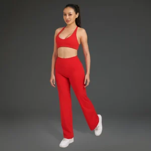 Flarely Curva Set: Curva Bra - Flarely Leggings Berry Red