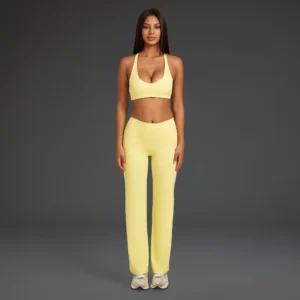 Flarely Curva Set: Curva Bra - Flarely Leggings Pale Butter