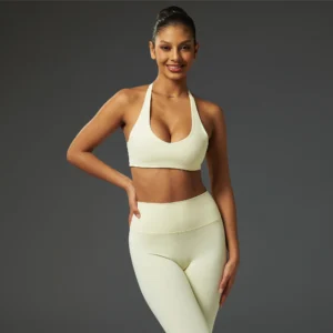 Flarely Curva Set: Curva Bra - Berry Legging Ivory